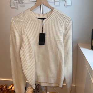 Nili Lotan Classic Cream Crew Neck Sweater